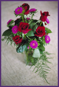 Rose--aster vase